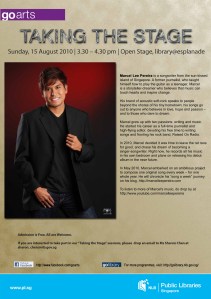 Taking The Stage - Marcel Lee Pereira Singer-songwriter Marcel Lee Pereira performs at the Library@Esplanade on Aug 15, 2010, in his first-ever solo showcase.